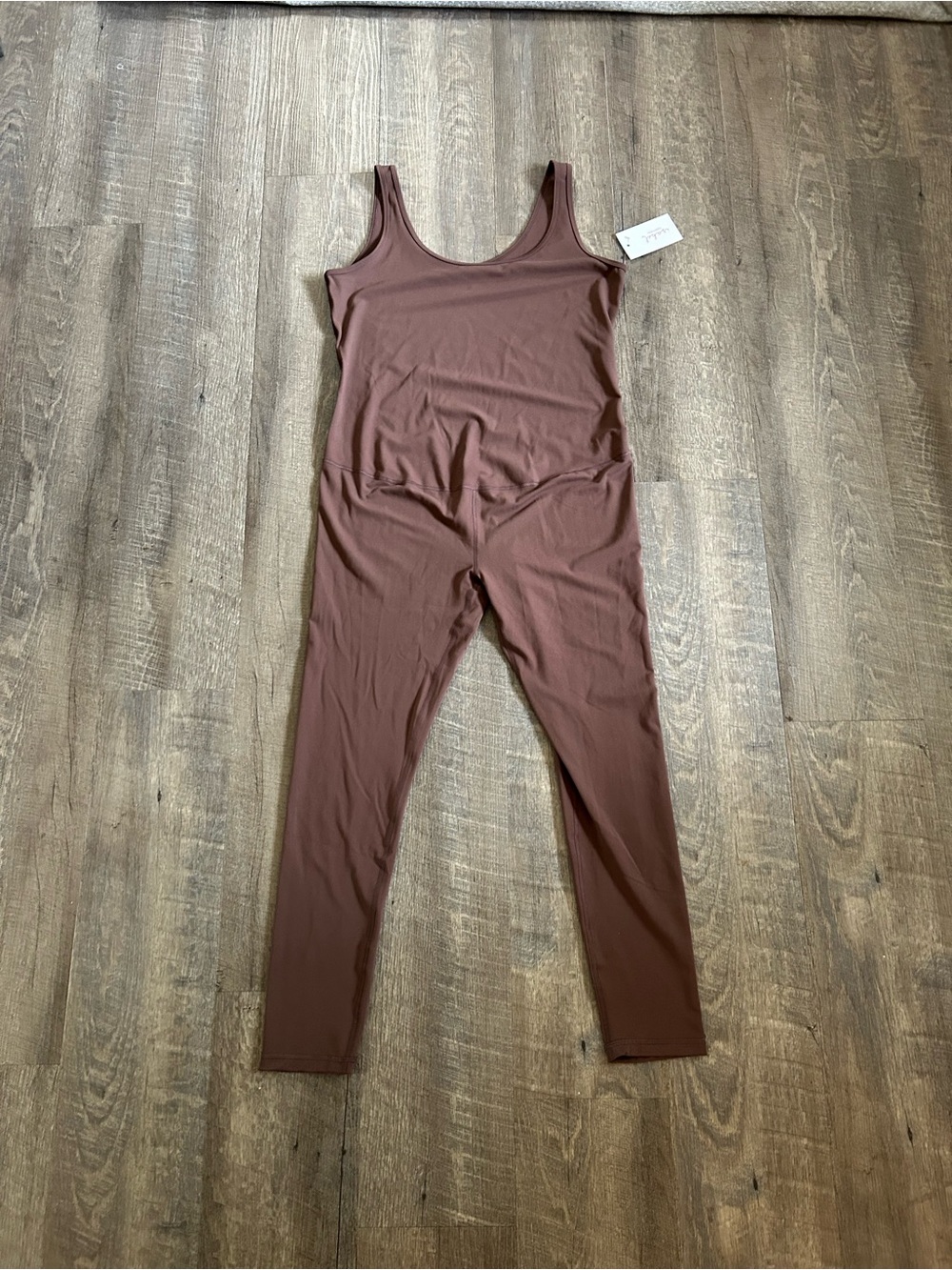 NWT Isabel by Ingrid & Isabel Brown maternity Spaghetti Strap Jumpsuit Size L